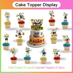 Cuphead Party Decorations Birthday Decor Set Plates Balloons Banner Cake toppers