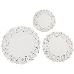 DECORA 180 Pieces White Round Paper Lace Doilies for Birthday Party and Wedding