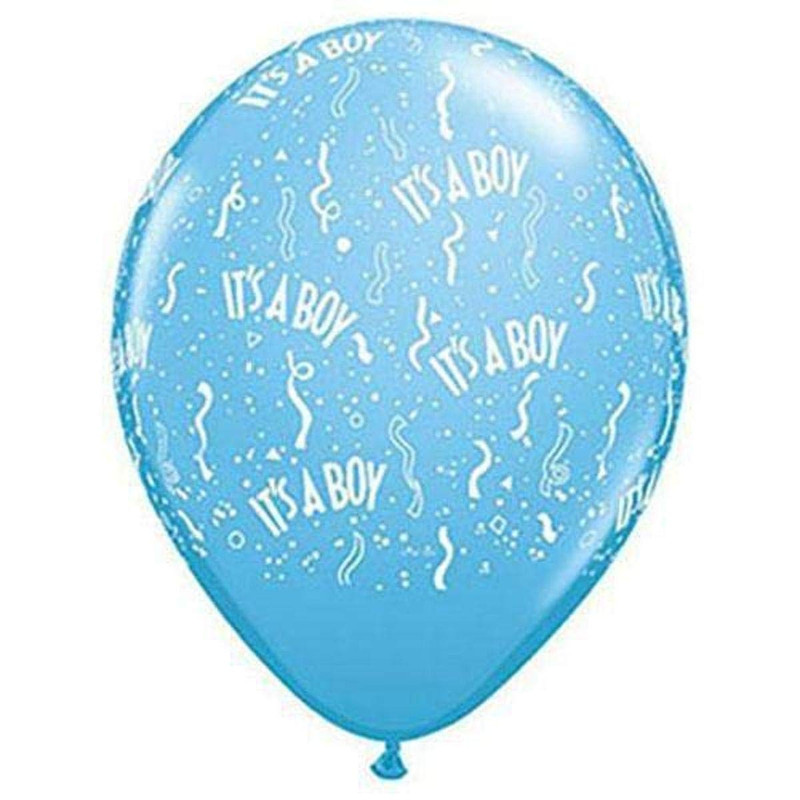 Qualatex 46532 Its A Boy-A-Round Latex Balloons 5 Pale Blue Pack Of 100
