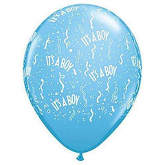 Qualatex 46532 Its A Boy-A-Round Latex Balloons 5 Pale Blue Pack Of 100