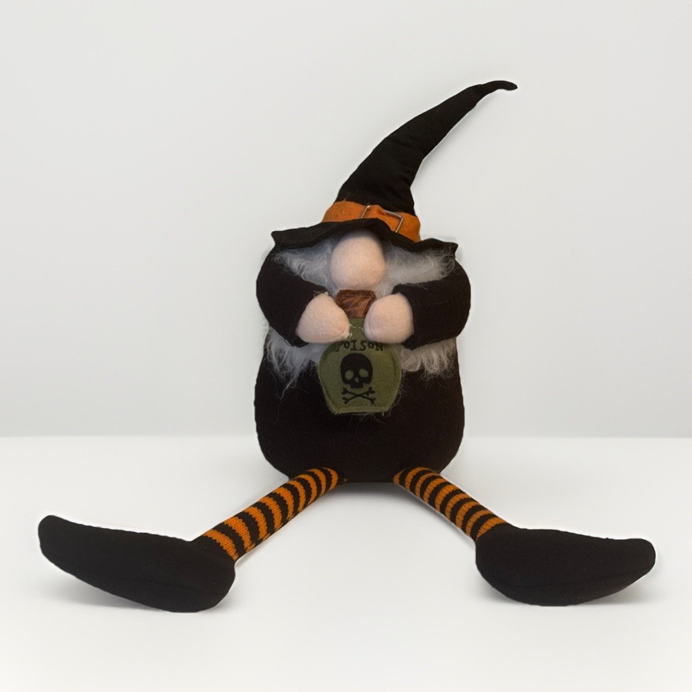 FANCY WITCH DOLL BLACK ORANGE 18”