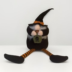 FANCY WITCH DOLL BLACK ORANGE 18”