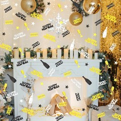 2026 New Years Confetti Eve Party Black Gold Silver Party Supply Decor