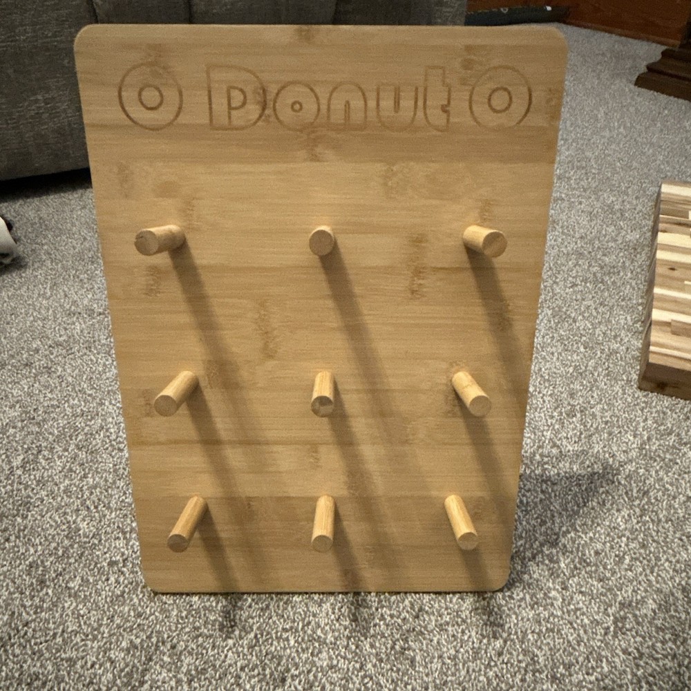 CKBASE Adjustable Wooden Donut Display w/ Metal Support, Natural 12 x 10.5″