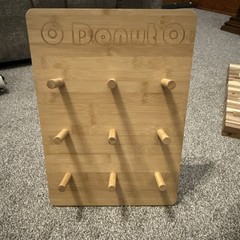 CKBASE Adjustable Wooden Donut Display w/ Metal Support, Natural 12 x 10.5″