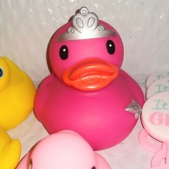 80 Assorted Baby Shower Decorations Game Pieces Favors Ducks Rattle Diaper Pins