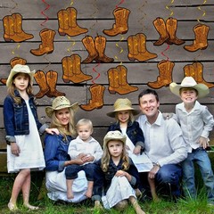 CowThemed Hanging Decor, 60PCS Swirls Boot Banner, Party Supplies