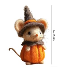 Handmade Wool Felt Mouse Figurine 2CUnique Halloween Gift Hot-