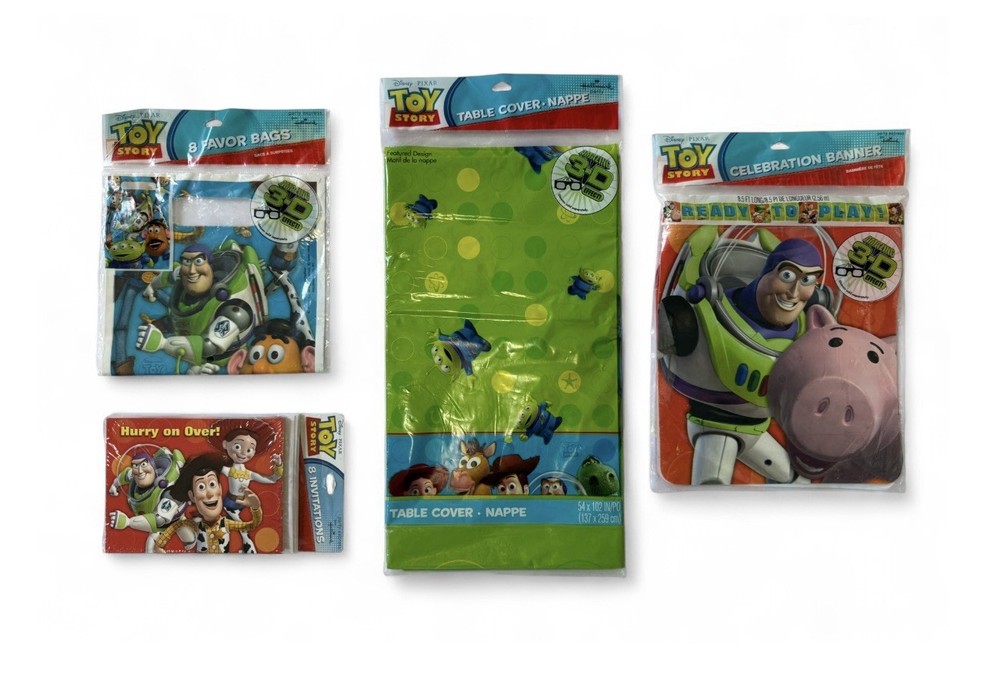 NWT Toy Story Party Supplies Bundle Banner Table Cover Favor Bags Invites
