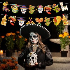 24PCS Mexican Theme Party Decorations, Fiesta Mexican Banner Cinco De Mayo Party
