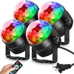 Luditek 4-Pack Sound Activated Party Lights with Remote Control Dj Lighting, …