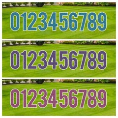 24” Yard Card Numbers Set, 10pc Yard Letters in Bebas Font, Includes Stakes