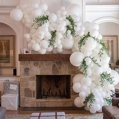 130PCS White Balloons Garland Arch Kit, Different Sizes 18 12 10 5 Inch Latex Ba