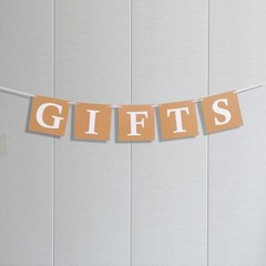 Gifts Sign Bunting Banner Vintage Rustic Gift Banner for Wedding Party, Brida…