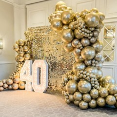 Awenztech 122pcs Metallic Gold Balloon Arch Kit 18 12 10 5 inch Chrome Gold