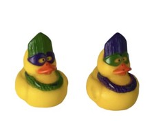 Rubber Duckie Bundle Yellow Wax Candles + 2 Mardi Gras Mini Duckies