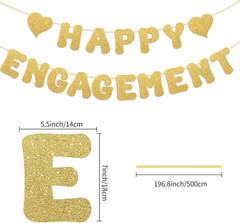 Adecortallk Glitter Happy Engagement Banner Engagement Party Decorations Engaged