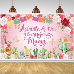 Mexican Happy Mother’s Day Backdrop Banner Feliz Dia Mama Love You Mom Party Dec