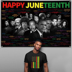Juneteenth Decorations Happy Juneteenth Banner 72″ x 48″ African American Indepe