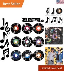 43-Piece Musical Party Decorations: Cutouts for Rock & Roll Themed Events