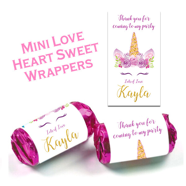 PERSONALISED UNICORN BIRTHDAY PARTY INVITE STICKER BANNER WELCOME SIGN WRAPPING