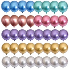 Metallic Balloons, 12 Inch Rainbow Chrome Balloons, 35Pcs Assorted Colors Mul…