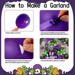 Halloween Balloon Garland Arch Kit,Purple Orange and Black Balloons with Spid…