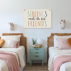 Playroom Wall Decor,Siblings Make The Best Friends Banner