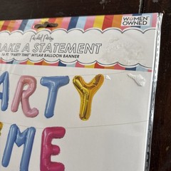 Packed Party Make A Statement Party Time 16 Foot Mylar Balloon Banner Colorful