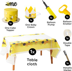 IT’S FUN to BEE ONE First Birthday Decorations – 300+Pcs Decor & Table Set – One