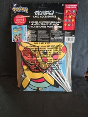 Pokemon Backdrop Scene Setter With 12 Props Party Fun Kit Pikachu Birthday 27×40