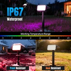 Solar Spot Lights Outdoor Color Changing, [4 pack/28 LED] 7 Modes Auto On/Off…
