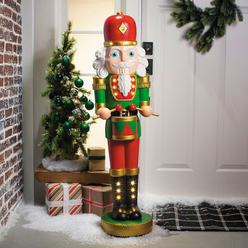 4 Ft. Light-Up Nutcracker with Drumsticks Christmas Decoration – Morris Costumes