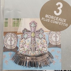 7 Sets Communion Baptism Easter Table Decor Kit Floral purple Cross Christian
