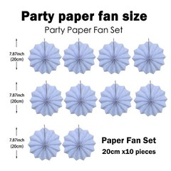White Party Decorations 8 inch Paper Fans 30 Color DIY Set Birthday Wedding