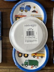 Birthday Party Partyware Trucks construction Traffic Jam Plates Cups ￼ napkins+