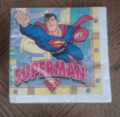 Superman Bday Stuff In Package 8plates,hats,napkins,stickers 50 Piece Puzzle