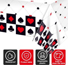 2 Tablecloths Poker Playing Cards Game Casino Night las vegas party 54×108 NEW