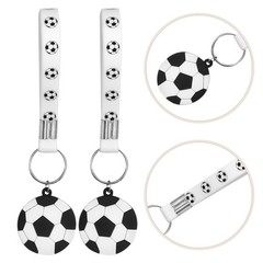 10 Pcs Football Silicone Keychain Small Soccer Keychains Pendant