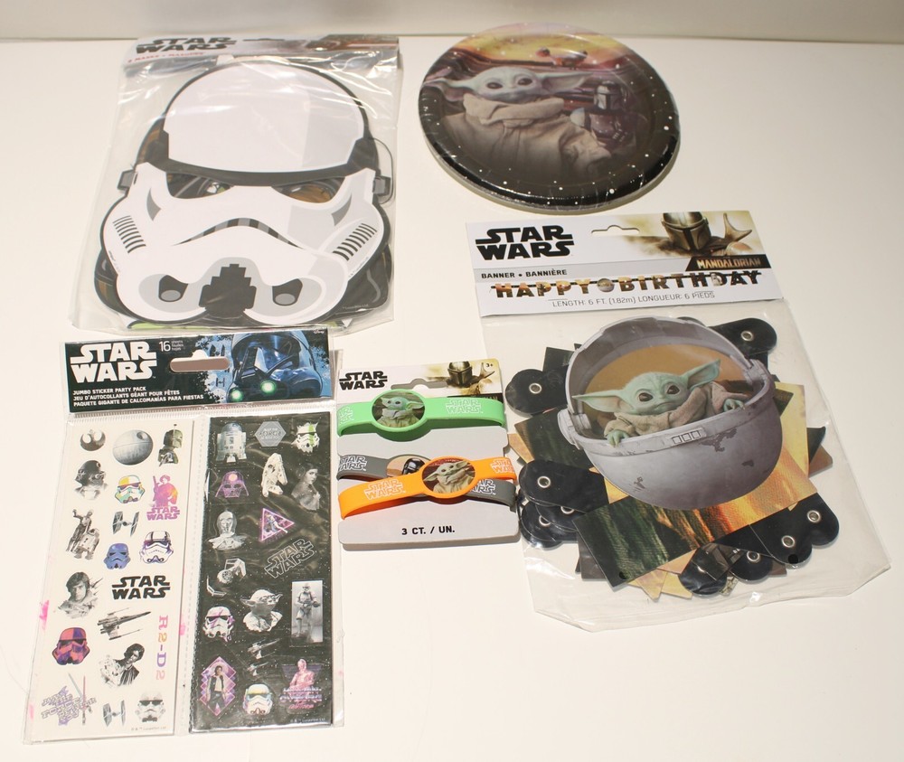 Star Wars Mandalorian Baby Yoda Grogu Birthday Party Decorations Supplies 5pc