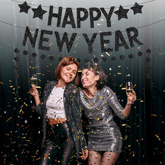 Katchon, Glitter Happy New Year Banner – 10 Feet No DIY | 2 Strings | New Years