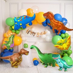 7 Pcs Dinosaur Foil Balloons Dino Decorations 46 Inch Large Mylar Helium Dino…