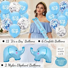 Ultimate 697-Piece Elephant Baby Shower Decorations for Boy – It’s a Boy Theme