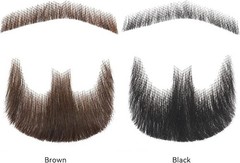 Realistic Human Hair Fake Beard & Mustache Kit – Full Hand Tied Goatee with I…