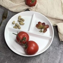 (5 Pack) Portion Control Plate for Balanced Eating, 9inch, White – 5PACK-9IN