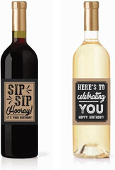 5 Birthday Wine or Beer Bottle Labels or Stickers Present, Gifts, Any Age Years