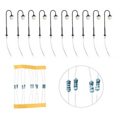 Model Lights Complete Lamps 10 Lamps 10 Resistors Approx. 45mm Model Railway Led