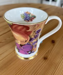Crown Trent Fruit Mug Cup Gold Trim Fine Bone China Tea Coffee