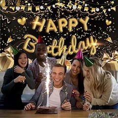Large Birthday Backdrop Fabric 70.8 x 43.3 Inch for Photo Booth