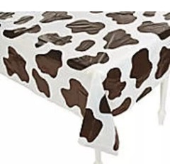 3 Birthday Party Cow Spots Farm Plastic Table Cover Cow Print 54 x 72 Farm Party